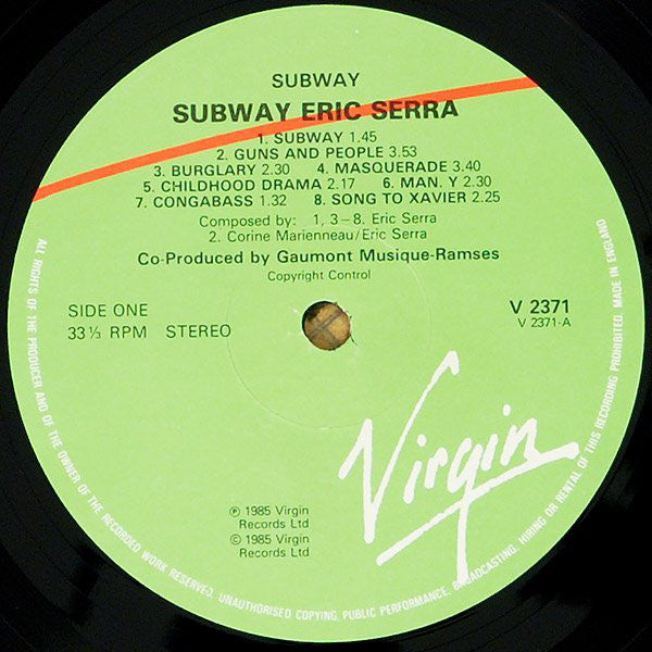 Eric Serra : Subway (LP, Album)