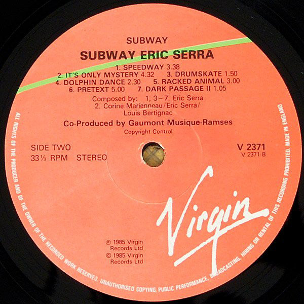 Eric Serra : Subway (LP, Album)