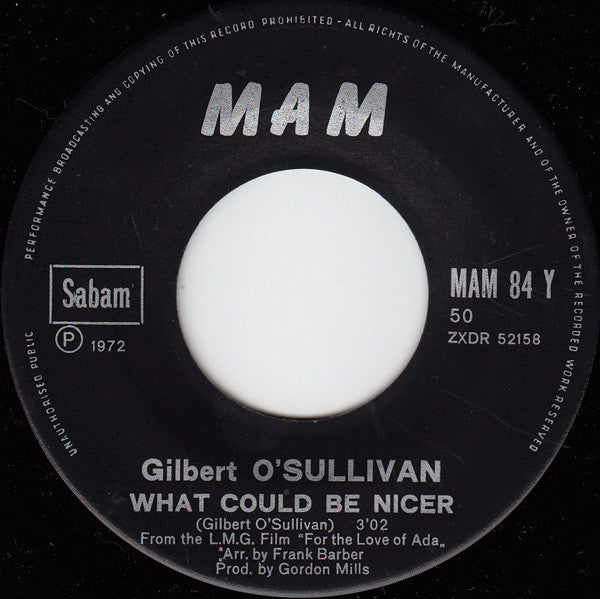 Gilbert O'Sullivan : Clair (7", Single)