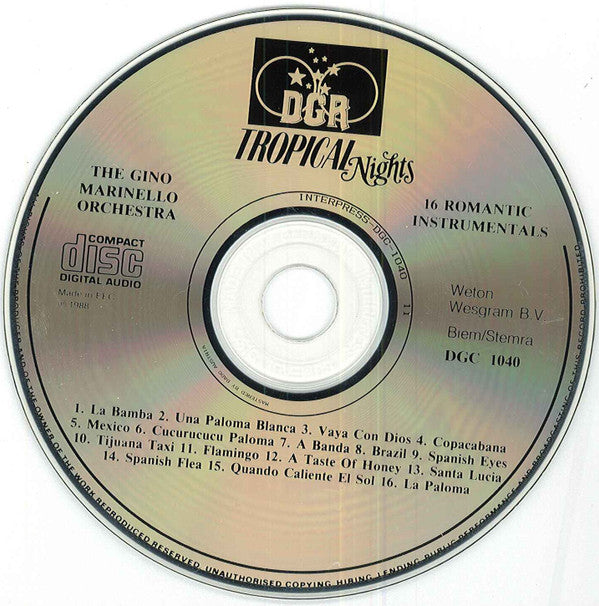 The Gino Marinello Orchestra : Tropical Nights (16 Romantic Instrumentals) (CD, Album)