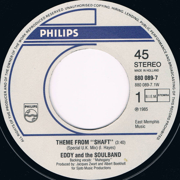 Eddy & The Soulband : Theme From Shaft (“Special U.K. Mix”) (7")