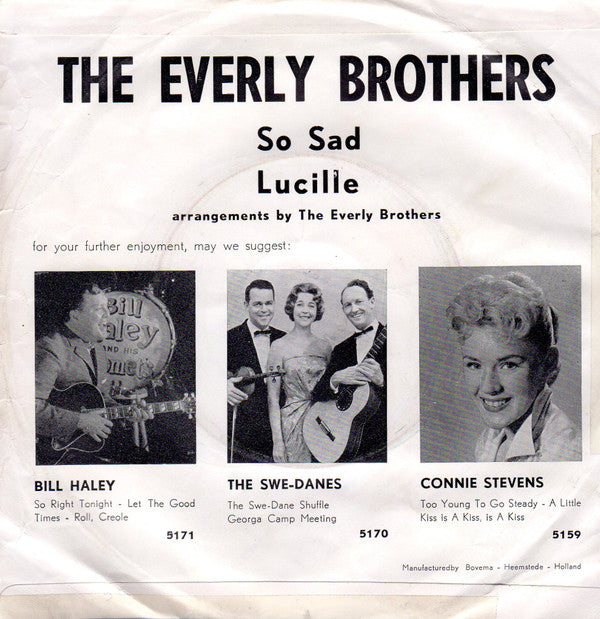 Everly Brothers : So Sad / Lucille (7", Single)