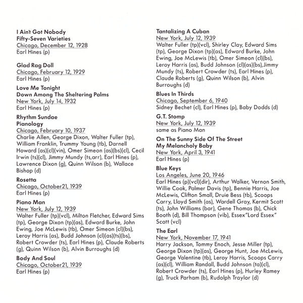Earl Hines : The Earl (CD, Comp, Mono)