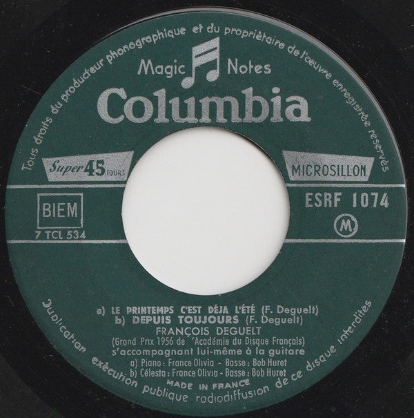 François Deguelt : Le Printemps C'est Déja L'Été (7", EP)