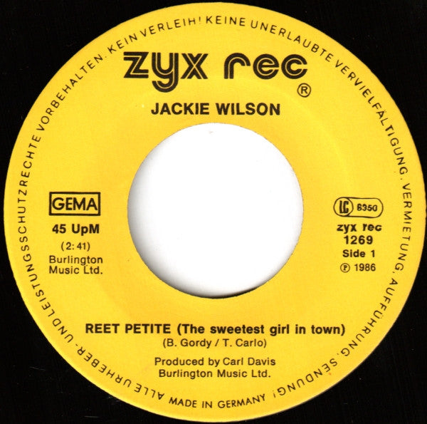 Jackie Wilson : Reet Petite (7", Single)