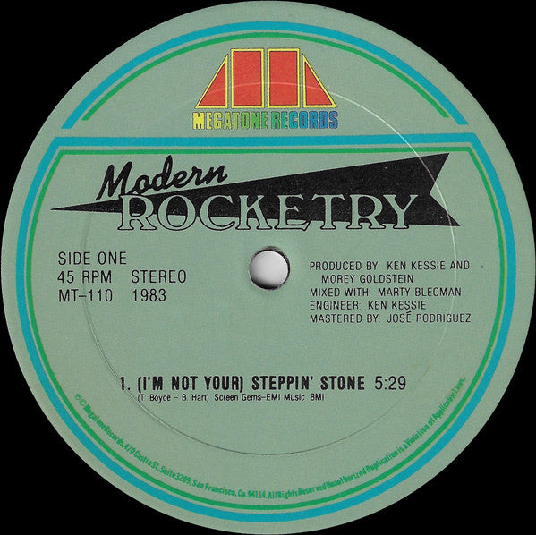 Modern Rocketry : (I'm Not Your) Steppin' Stone / I'm Gonna Make You Want Me (12")