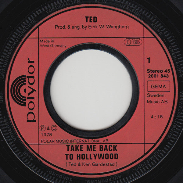 Ted* : Take Me Back To Hollywood (7")