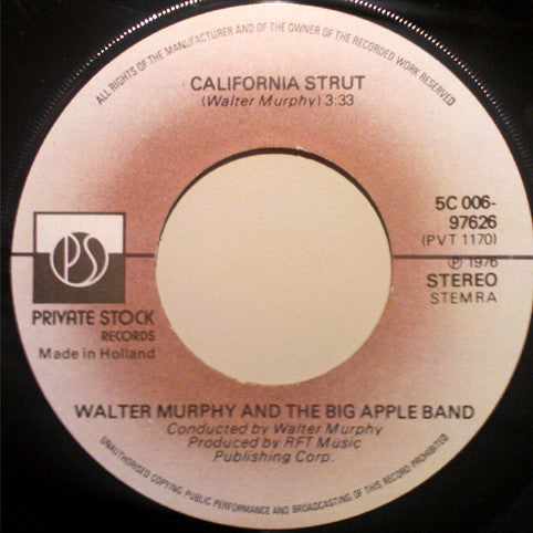 Walter Murphy & The Big Apple Band : A Fifth Of Beethoven (7", Single)