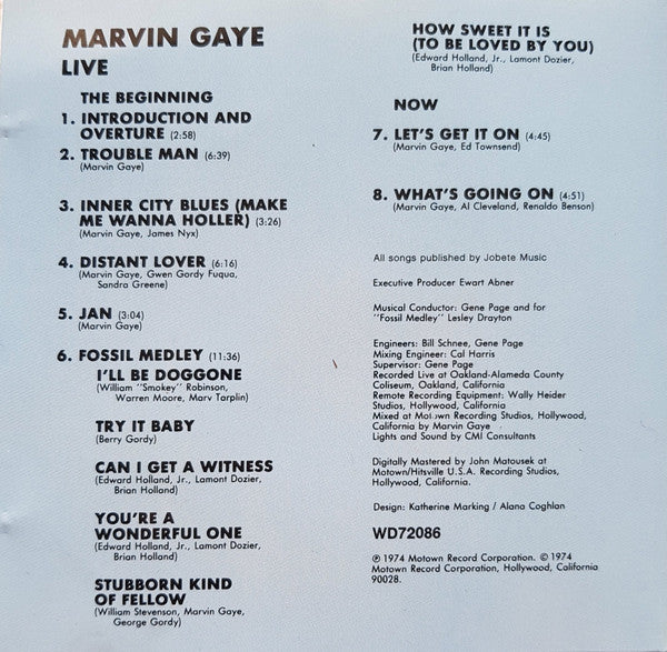Marvin Gaye : Marvin Gaye Live! (CD, Album, RE)