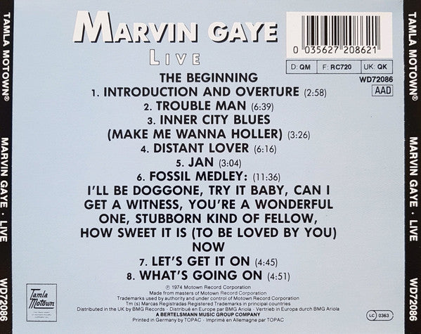 Marvin Gaye : Marvin Gaye Live! (CD, Album, RE)