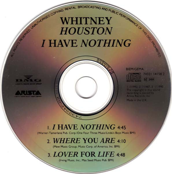 Whitney Houston : I Have Nothing (CD, Maxi)