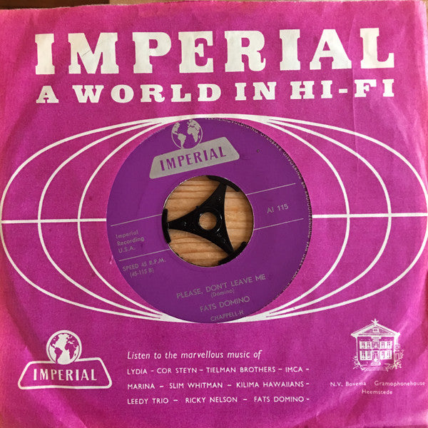 Fats Domino : Bo Weevil / Please Don't Leave Me (7", Single)