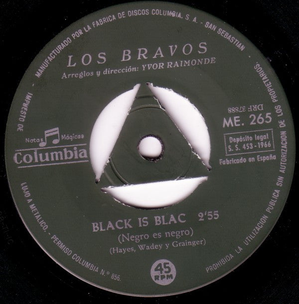 Los Bravos : Black Is Black / I Want A Name (7", Single, M/Print, Tri)