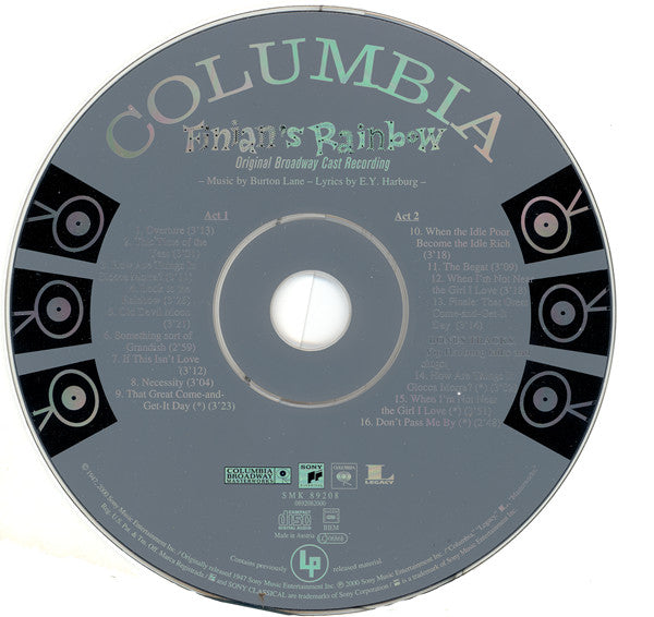 Ella Logan, Donald Richards, David Wayne (3) & The Lyn Murray Singers : Finian's Rainbow (CD, Album, RE)