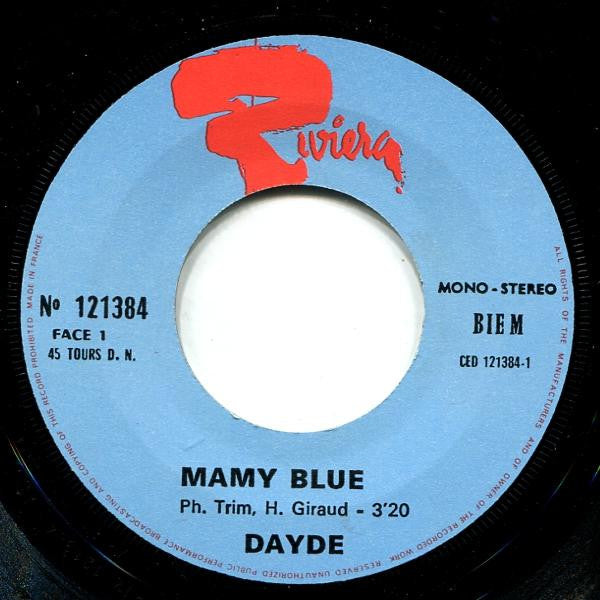 Joël Daydé : Mamy Blue (7", Single, Blu)