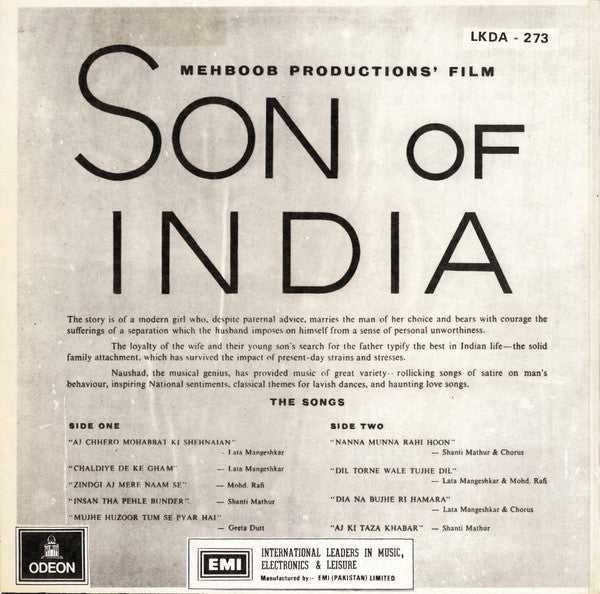 Naushad : Son Of India (LP, Album)