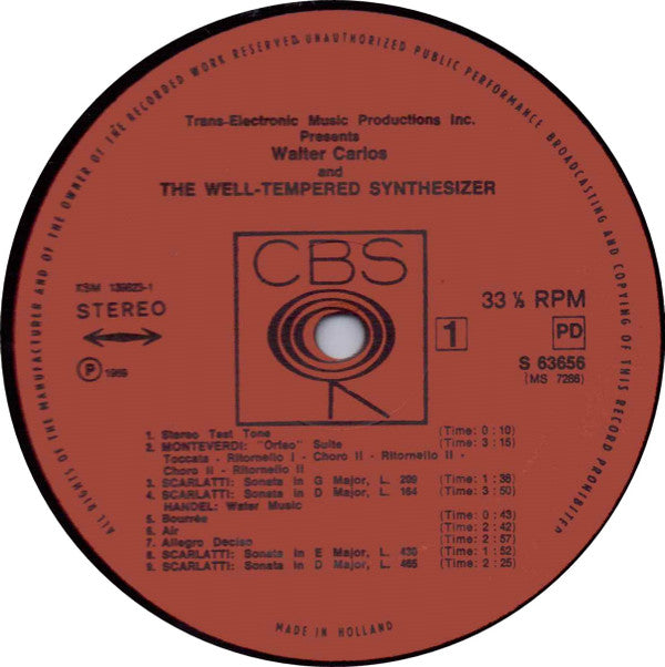 Walter Carlos : The Well-Tempered Synthesizer (LP, Album)