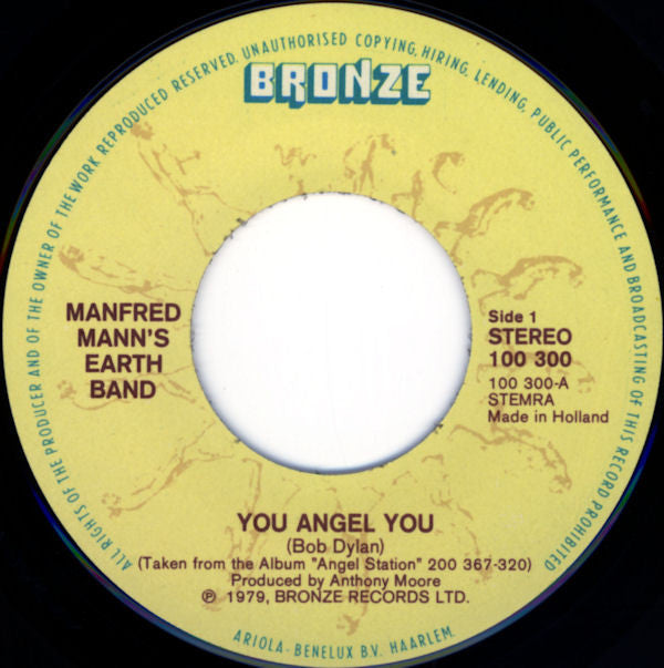 Manfred Mann's Earth Band : You Angel You (7", Single)