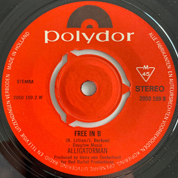 Aligator (2) : Aligator Man / Free In B (7", Single)