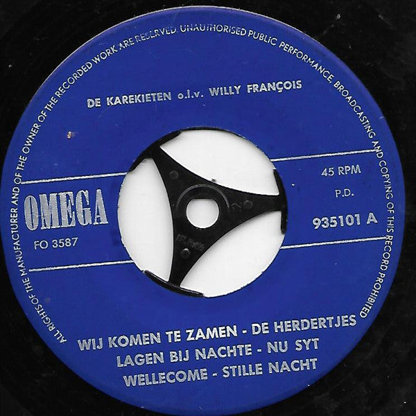 Kinderkoor De Karekieten o.l.v. Willy François : Kerstliederenpotpourri (7", Single)
