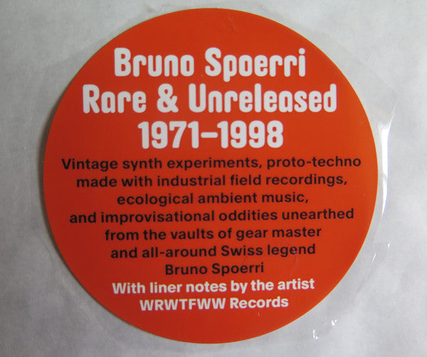 Bruno Spoerri : Rare & Unreleased 1971​-​1998 (LP, Comp)