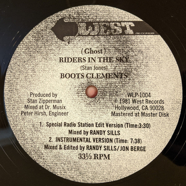 Boots Clements* : (Ghost) Riders In The Sky (12")
