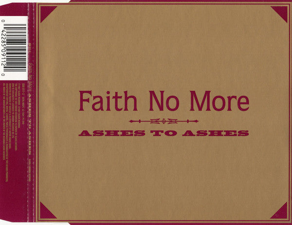 Faith No More : Ashes To Ashes (CD, Single, J-c)