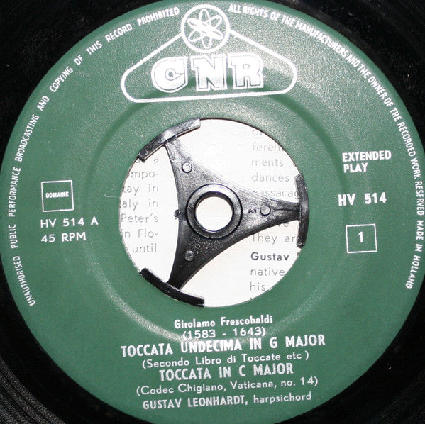 Girolamo Frescobaldi, Gustav Leonhardt : Music For Harpsichord (7", EP)