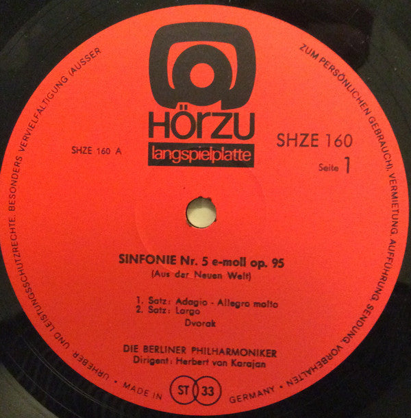 Antonín Dvořák, Berliner Philharmoniker, Herbert von Karajan : Sinfonie Aus Der Neuen Welt (LP, Album)
