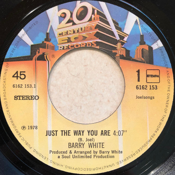 Barry White : Just The Way You Are (7")