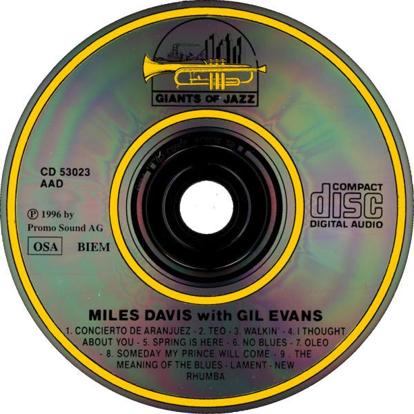 Miles Davis & Gil Evans / Hank Mobley, Wynton Kelly, Paul Chambers (3), Jimmy Cobb & Gil Evans And His Orchestra : Carnegie Hall, May 19, 1961 Miles Davis & Gil Evans "Concierto De Aranjuez"  (CD, Comp, RE)