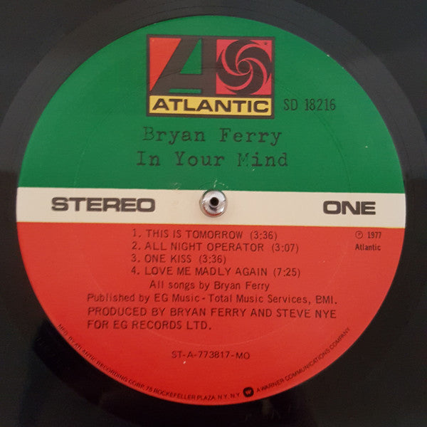 Bryan Ferry : In Your Mind (LP, Album, Mon)