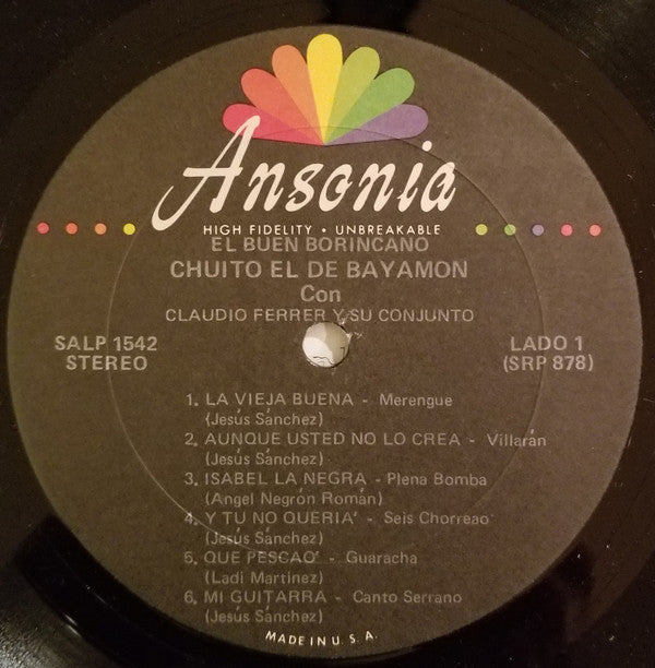 Chuito El De Bayamón Con Claudio Ferrer Y Su Conjunto : El Buen Borincano, Vol.10 (LP, Album)