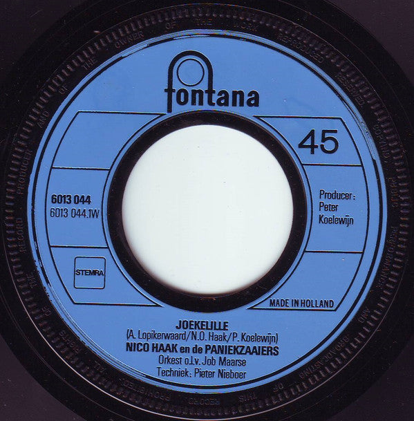 Nico Haak En De Paniekzaaiers : Joekelille (7", Single)