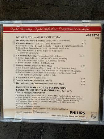 John Williams (4) & Boston Pops Orchestra : We Wish You A Merry Christmas (CD)