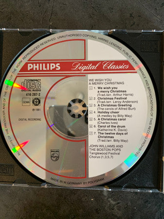 John Williams (4) & Boston Pops Orchestra : We Wish You A Merry Christmas (CD)