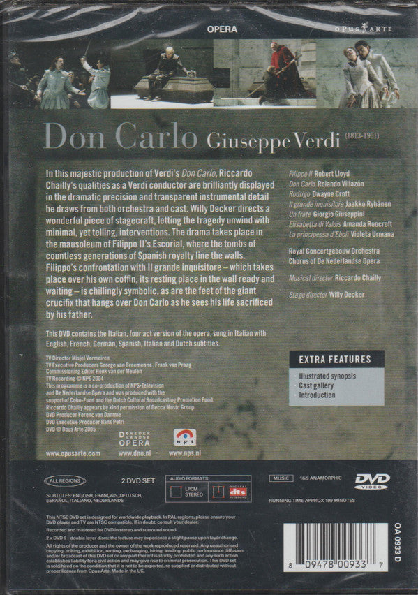 Giuseppe Verdi, Nederlands Opera Koor, Concertgebouworkest : Don Carlo (2xDVD-V, NTSC)