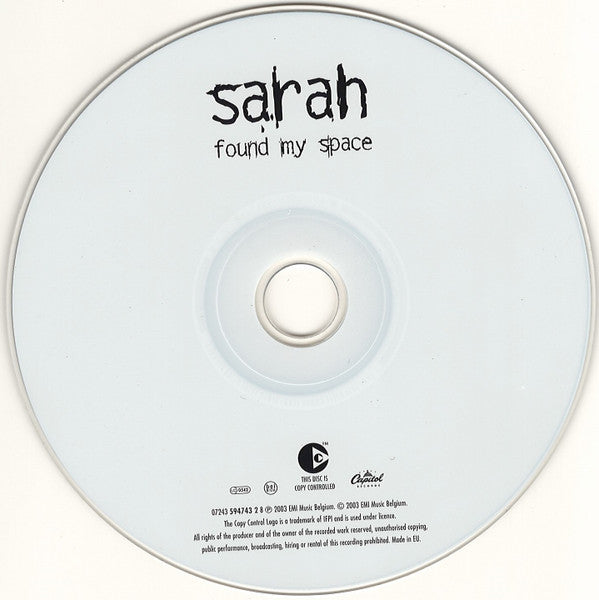 Sarah (9) : Found My Space (CD, Album, Copy Prot.)