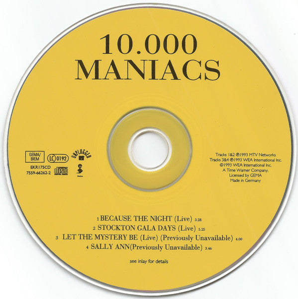 10,000 Maniacs : Because The Night (MTV Unplugged) (CD, Single)