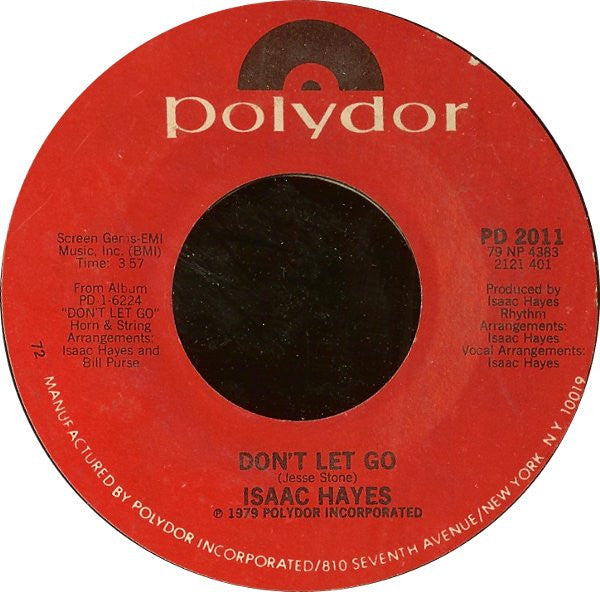 Isaac Hayes : Don't Let Go (7", Single, Styrene, 72 )