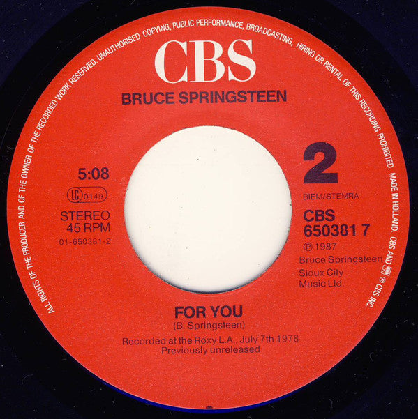 Bruce Springsteen & The E Street Band* : Fire (7", Single)