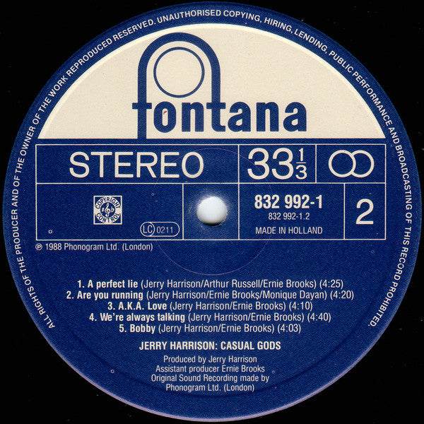 Jerry Harrison: Casual Gods : Casual Gods (LP, Album)