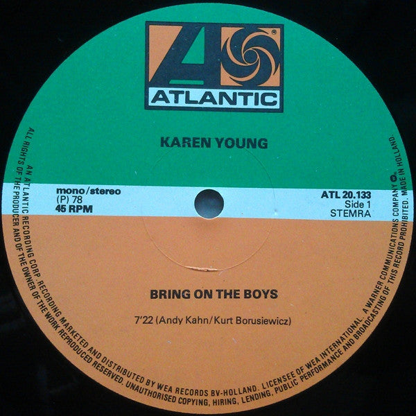 Karen Young : Bring On The Boys (12", Mono)