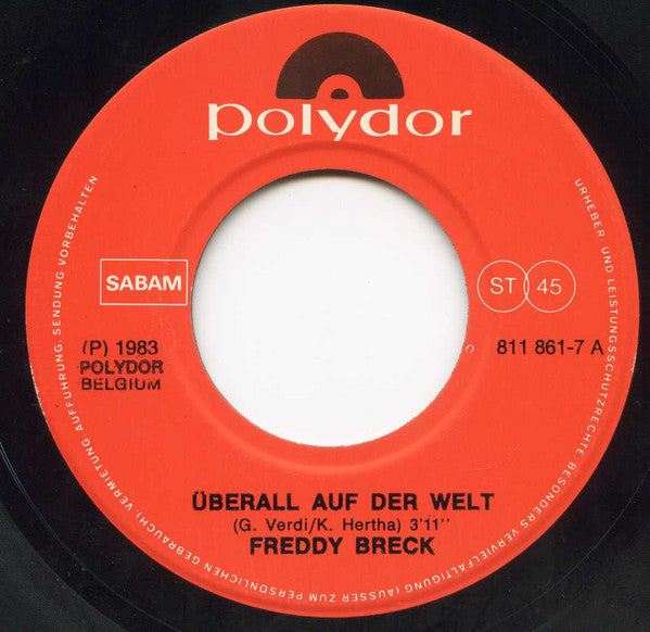 Freddy Breck : Überall Auf Der Welt / Rote Rosen (7", Single, RE)