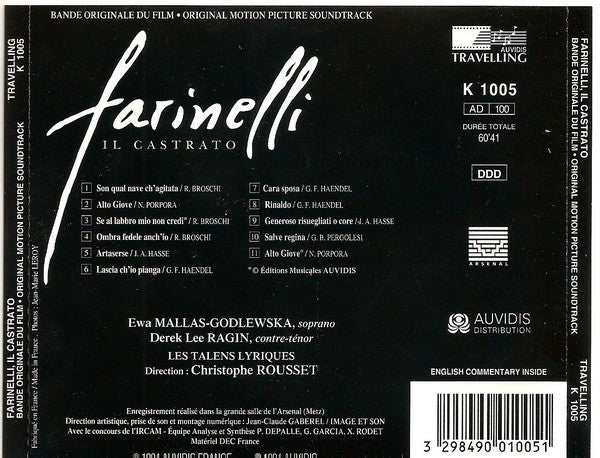 Christophe Rousset : Farinelli, Il Castrato (Bande Originale Du Film - Original Motion Picture Soundtrack) (CD, Album)