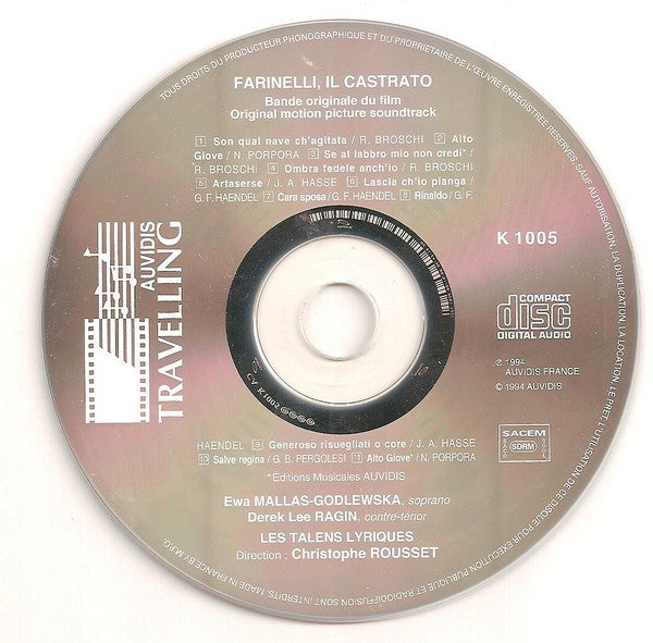Christophe Rousset : Farinelli, Il Castrato (Bande Originale Du Film - Original Motion Picture Soundtrack) (CD, Album)