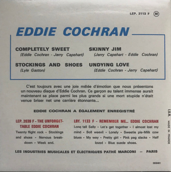Eddie Cochran : Completely Sweet (CD, EP, RE, RM, Car)