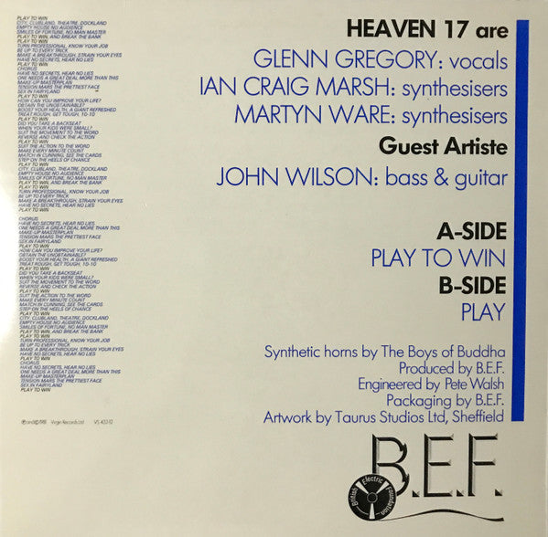 Heaven 17 : Play To Win (12", Single)