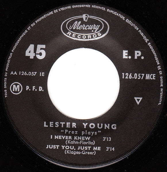 Lester Young : "Prez" Plays (7", EP, Mono)
