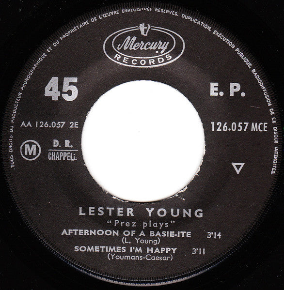 Lester Young : "Prez" Plays (7", EP, Mono)